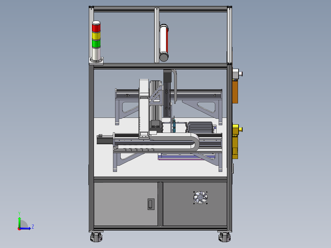 三轴点胶机 台式左视图