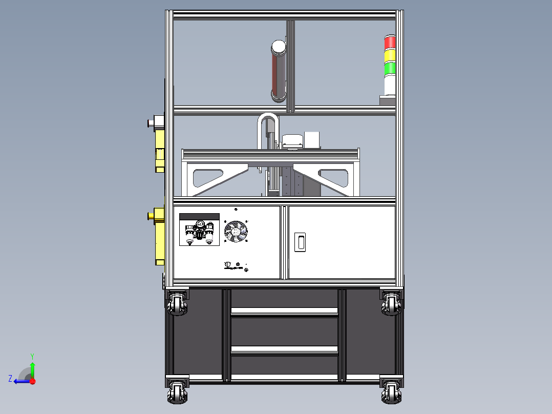三轴点胶机 台式右视图
