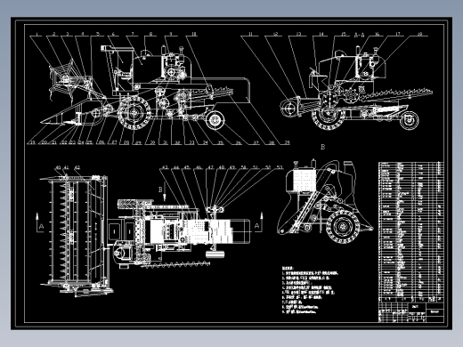小麦联合收割机的设计含CAD图+说明