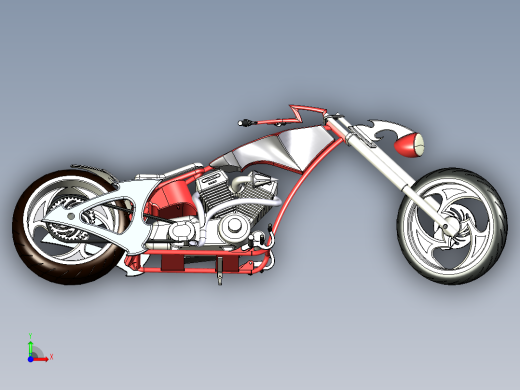 摩托车occ-solidworks-bike-SolidWorks2013-stp-igs前视缩略图