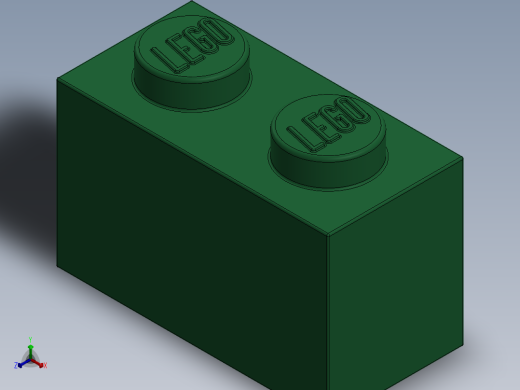 乐高套装 4421基本积木-41077736 - 3004 Dark Green Brick 1 x 2.SLDPRT