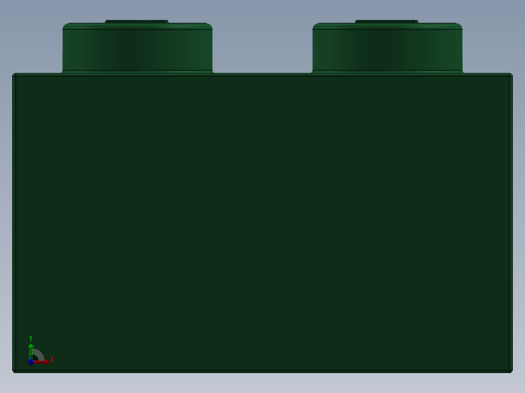 乐高套装 4421基本积木-41077736 - 3004 Dark Green Brick 1 x 2.SLDPRT前视图