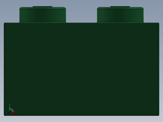 乐高套装 4421基本积木-41077736 - 3004 Dark Green Brick 1 x 2.SLDPRT前视缩略图