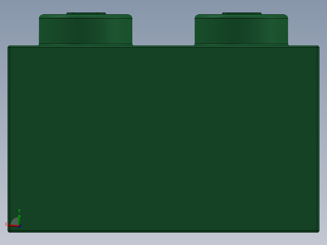 乐高套装 4421基本积木-41077736 - 3004 Dark Green Brick 1 x 2.SLDPRT后视图