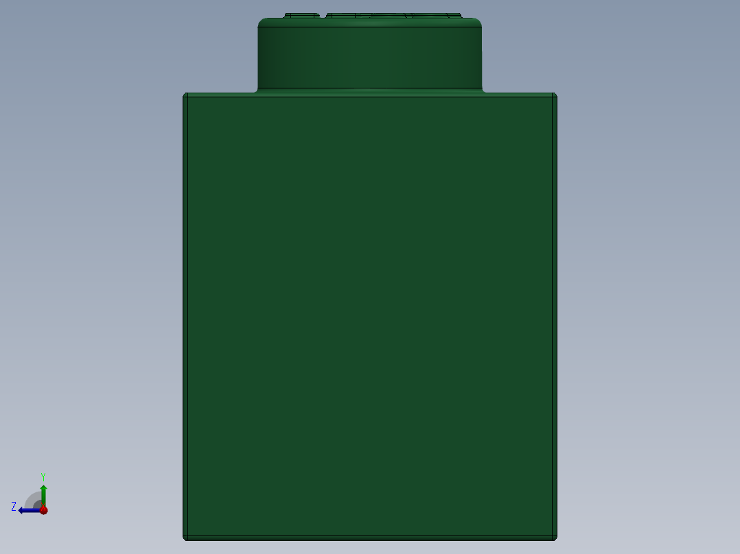 乐高套装 4421基本积木-41077736 - 3004 Dark Green Brick 1 x 2.SLDPRT右视图