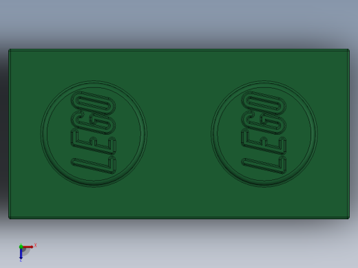 乐高套装 4421基本积木-41077736 - 3004 Dark Green Brick 1 x 2.SLDPRT俯视缩略图