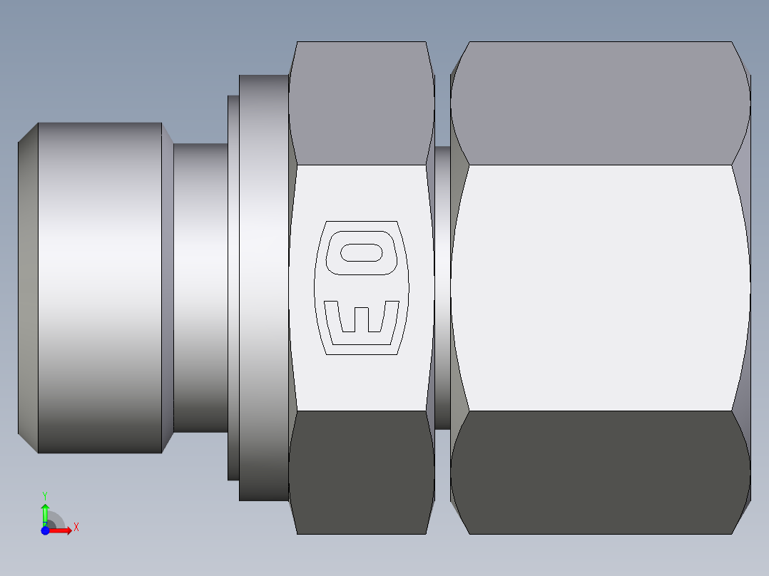 卡套式工业通用硬管接头EO_Swivel_connector_EGE15LREDCF前视图