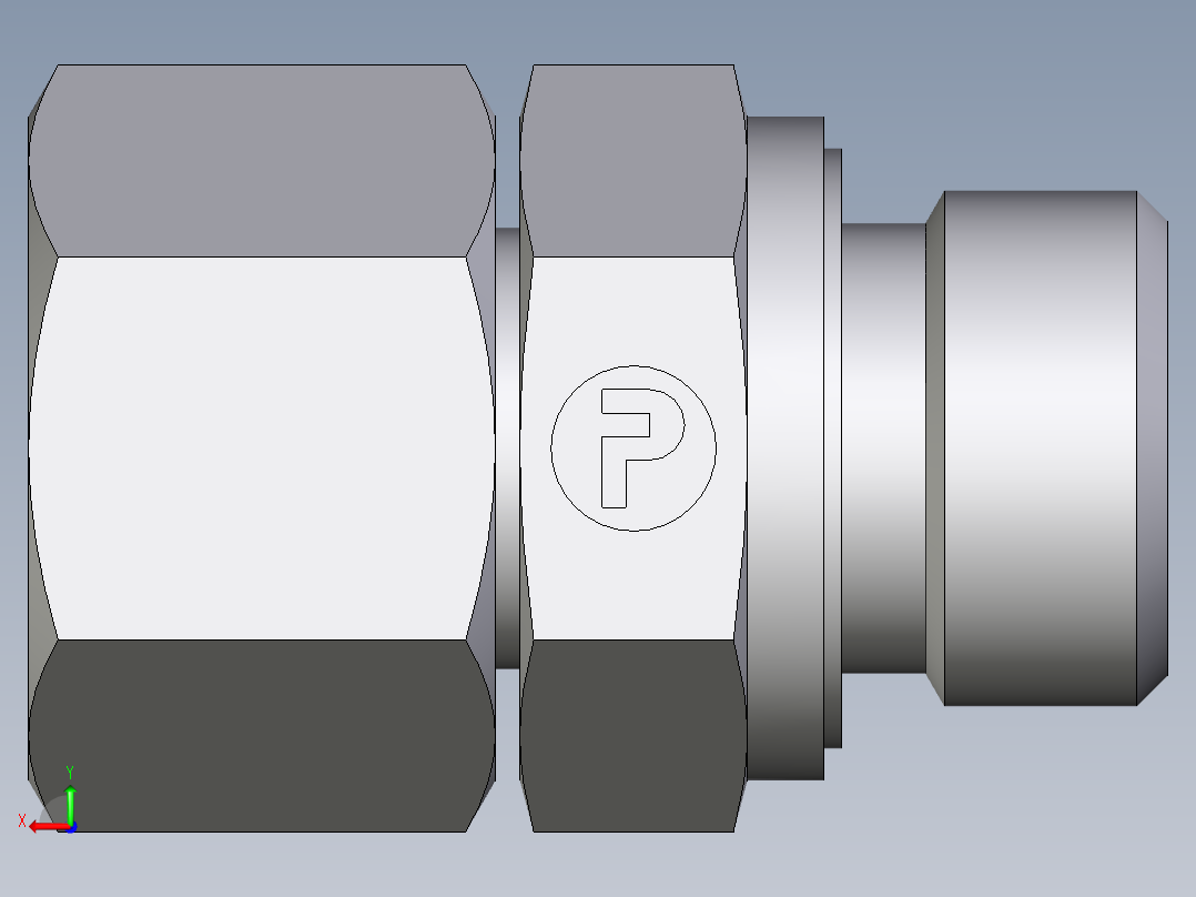 卡套式工业通用硬管接头EO_Swivel_connector_EGE15LREDCF后视图
