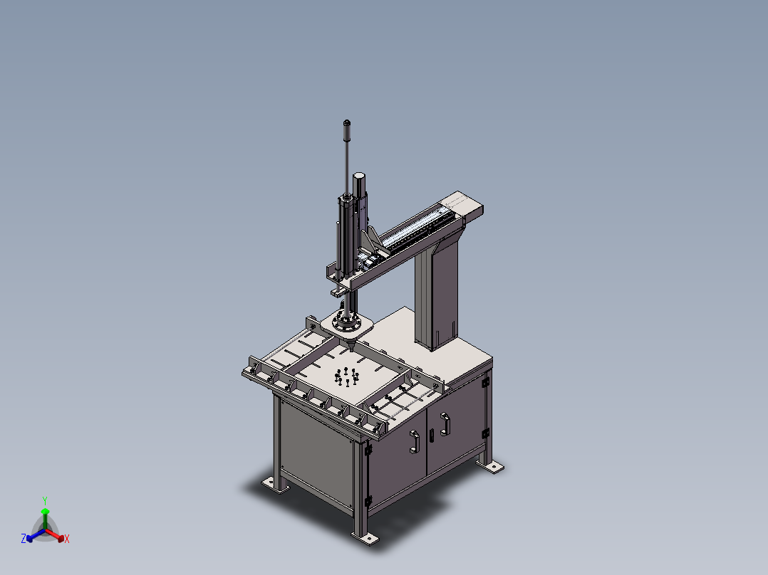 电动车鞍座打钉机正等轴测图