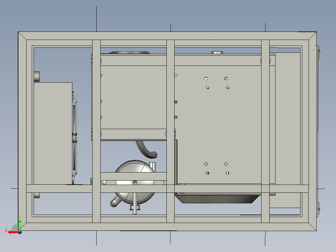螺杆空气压缩机--stp后视图