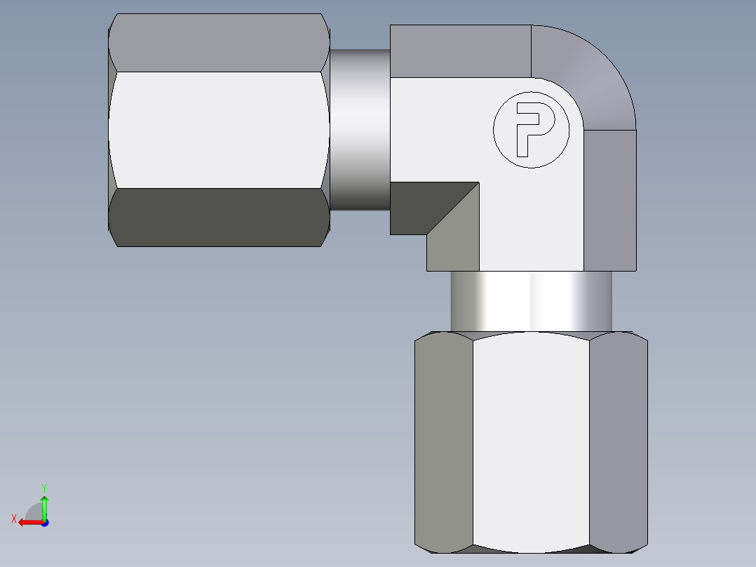 卡套式工业通用硬管接头EO_Union_elbow_W04LL71后视图
