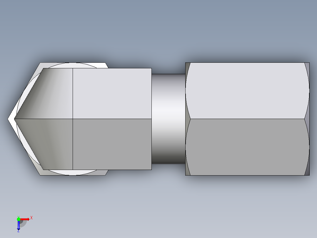 卡套式工业通用硬管接头EO_Union_elbow_W04LL71俯视图