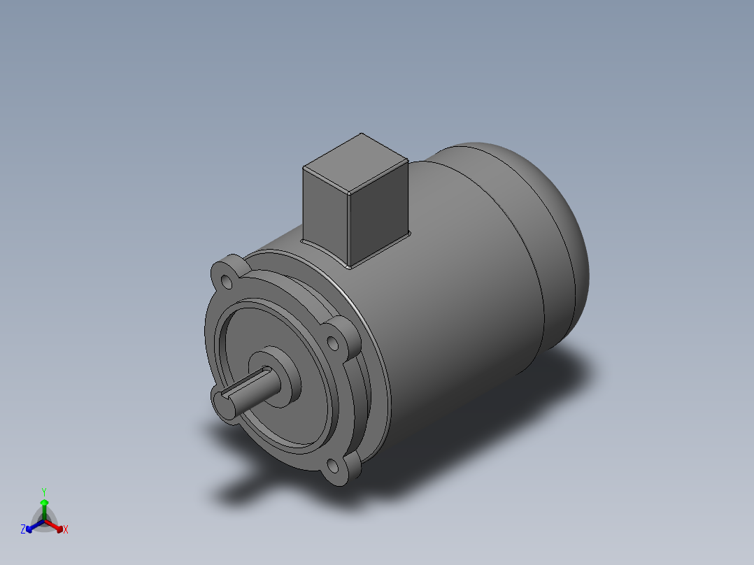 异步电机DJ_YS系列(IP44)_IMB5型_YS-90S-6正等轴测图