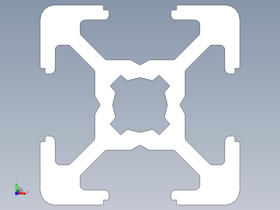 铝型材 20x20铝型材前视图