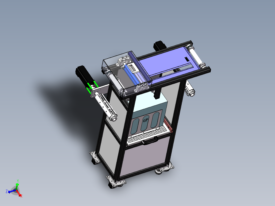 自动分膜机（sw18可编辑+工程图+bom）