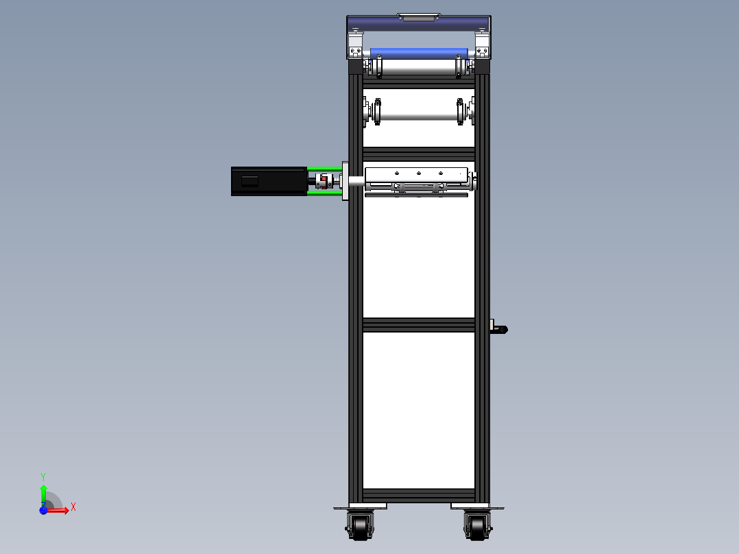 自动分膜机（sw18可编辑+工程图+bom）前视图