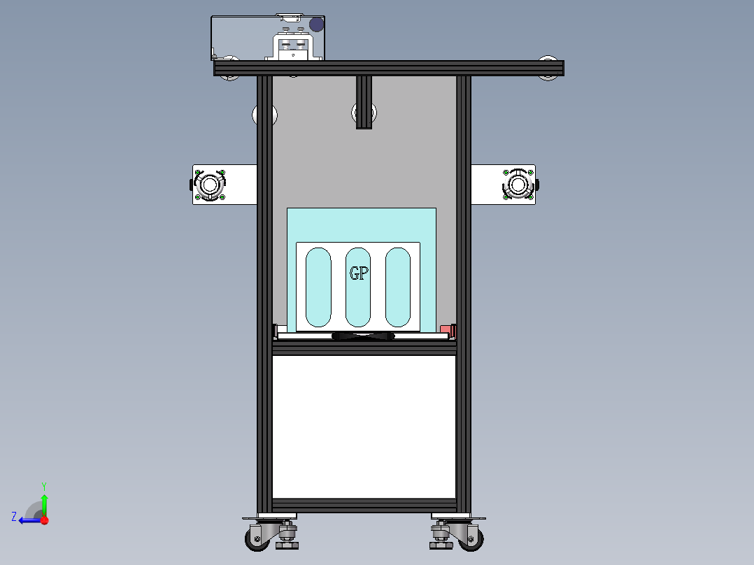自动分膜机（sw18可编辑+工程图+bom）右视图