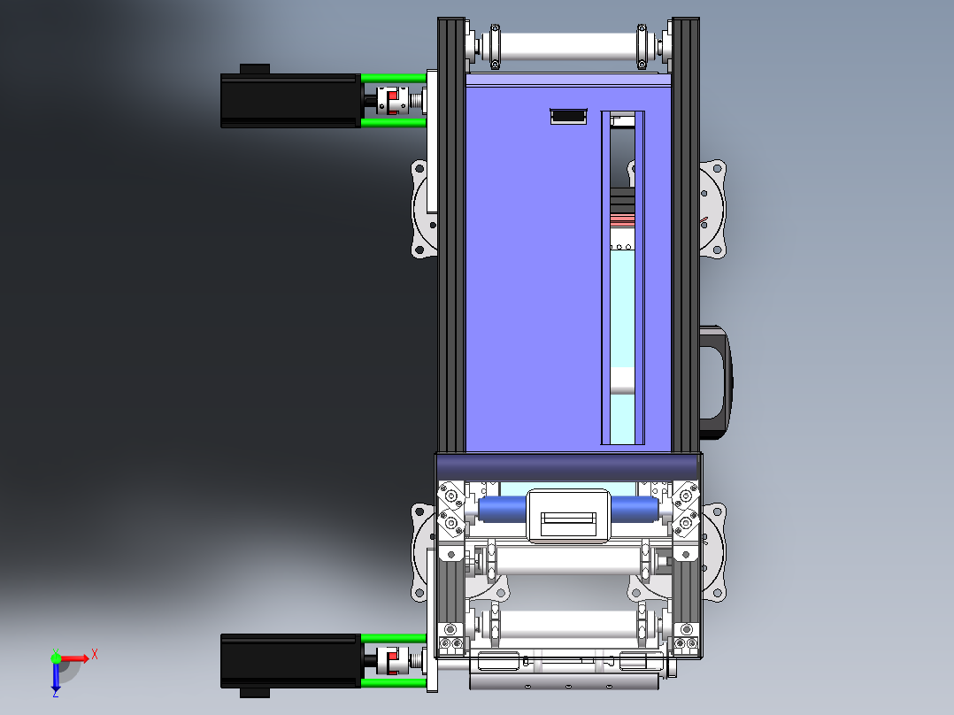 自动分膜机（sw18可编辑+工程图+bom）俯视图