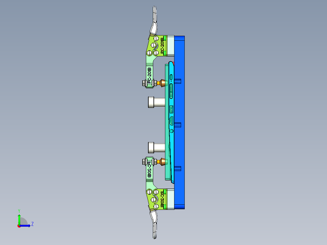 电脑键盘外壳外长宽尺寸检测检具左视图