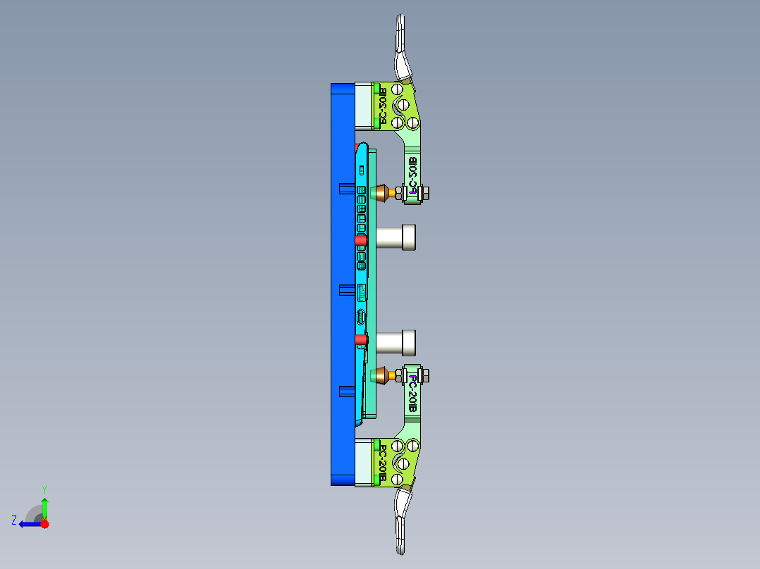 电脑键盘外壳外长宽尺寸检测检具右视图