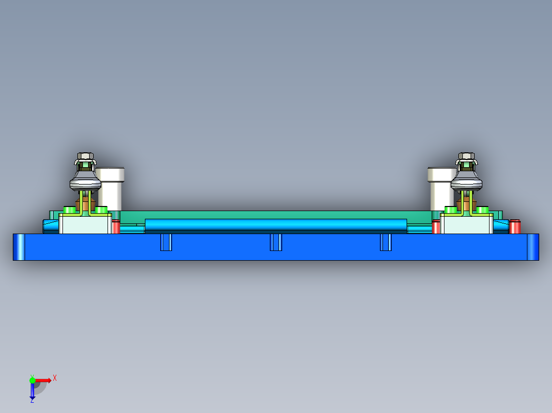 电脑键盘外壳外长宽尺寸检测检具俯视图