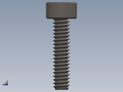 Screw_DIN_912_M1.4x6F_A2.SLDPRT公制内六角螺钉右视缩略图