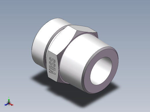 英制锥管螺纹直接头、1DT-42-20SP正等轴测缩略图
