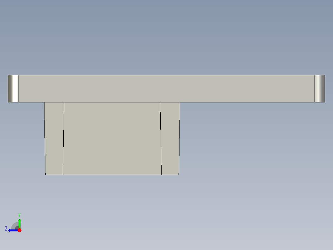 40铝合金流利条端盖1右视图