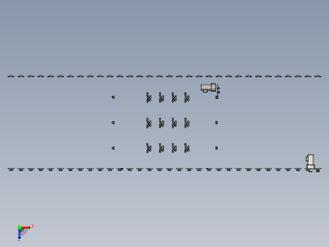 钢板喷砂生产线俯视图