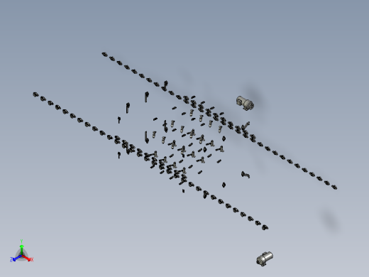 钢板喷砂生产线正等轴测缩略图