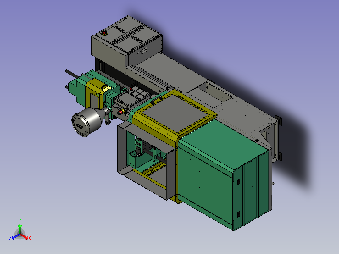 法兰克注塑机正等轴测图