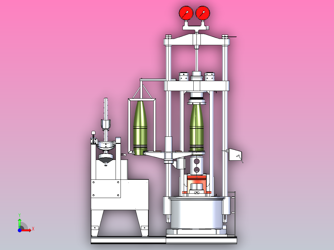 火炮弹体静水压力测试台前视图