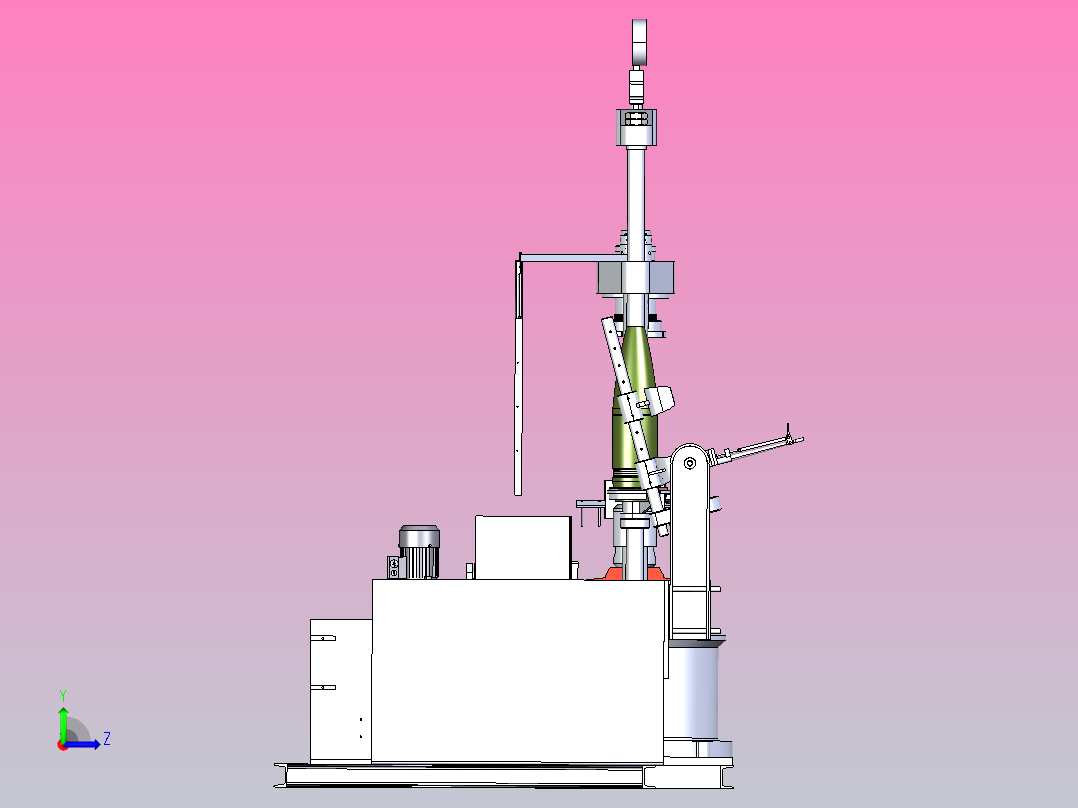火炮弹体静水压力测试台左视图