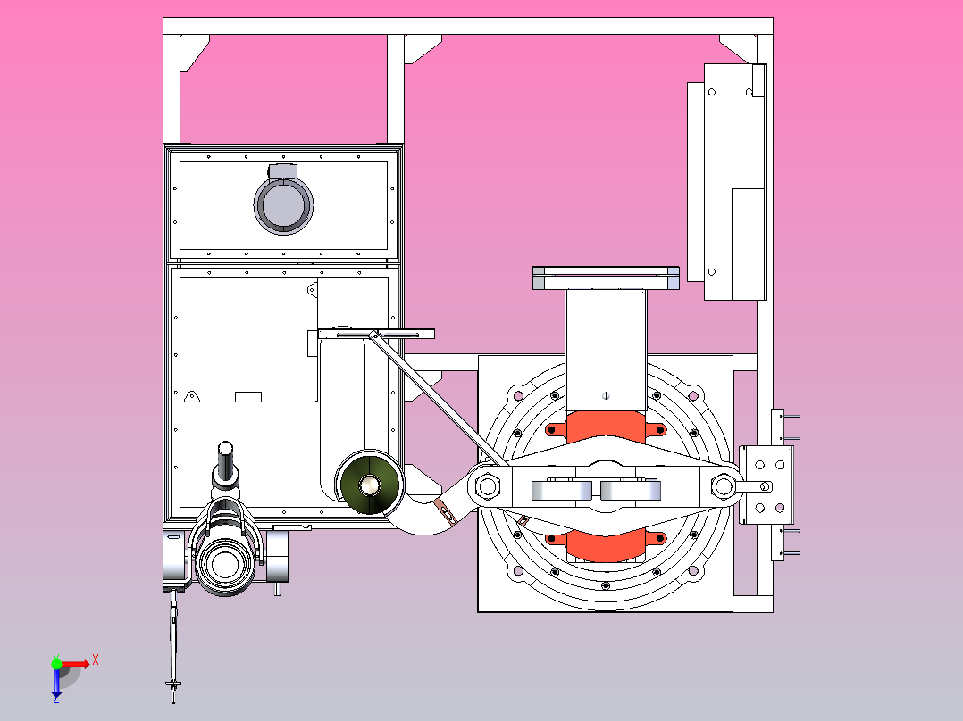 火炮弹体静水压力测试台俯视图