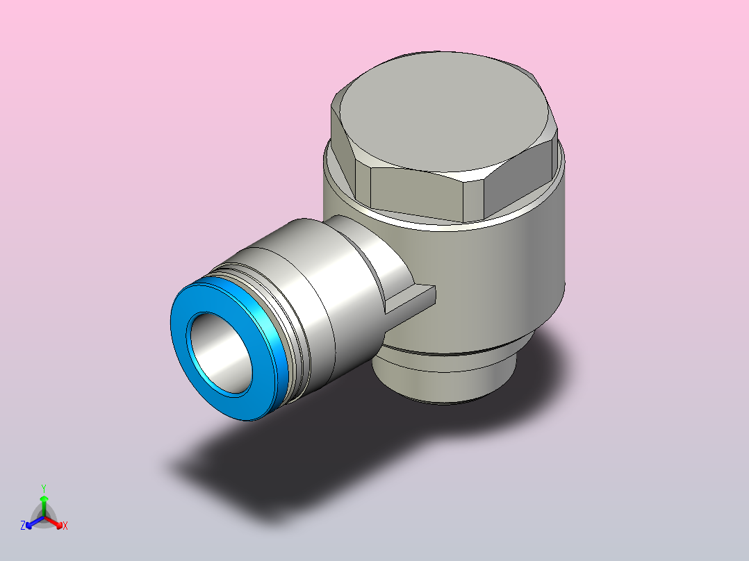 快插接头QSLV-G1_4-8正等轴测图