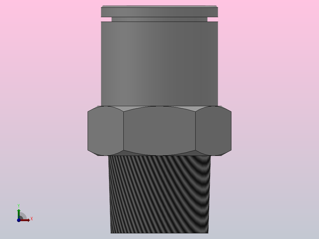 IPCP 全铜塑料按钮螺纹直通接头[IPCP06-01]前视图