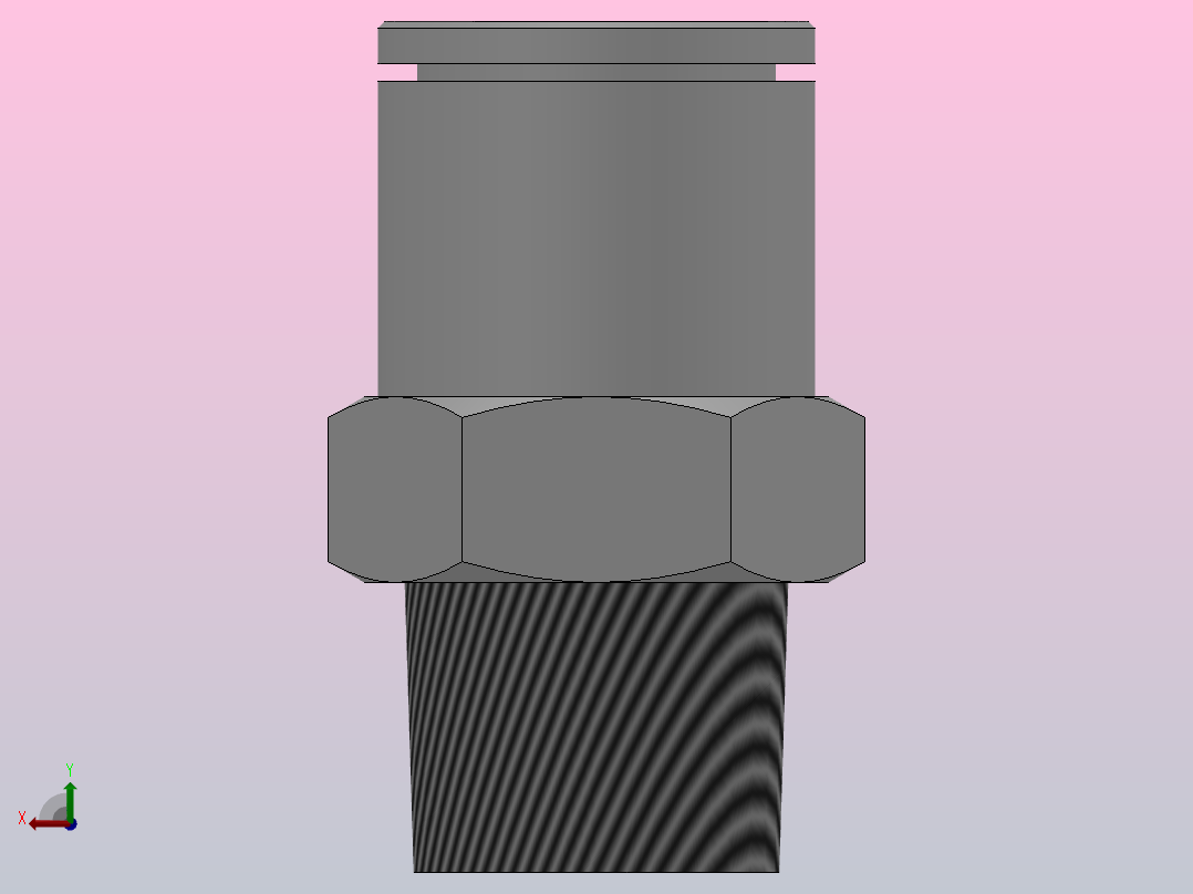 IPCP 全铜塑料按钮螺纹直通接头[IPCP06-01]后视图