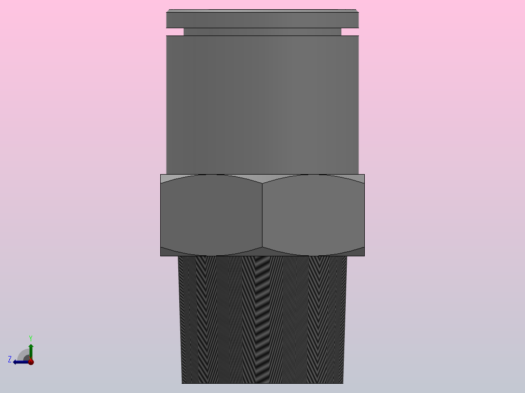 IPCP 全铜塑料按钮螺纹直通接头[IPCP06-01]右视图