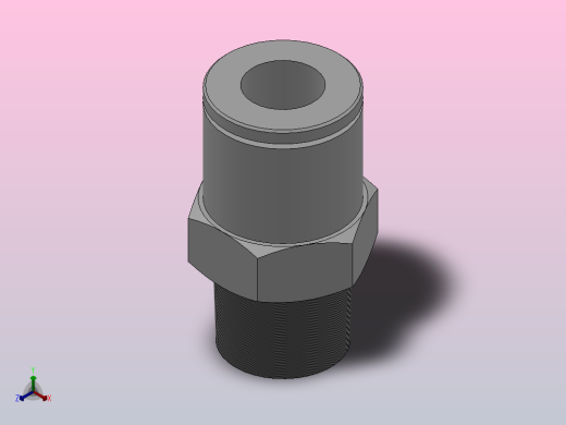 IPCP 全铜塑料按钮螺纹直通接头[IPCP06-01]正等轴测缩略图