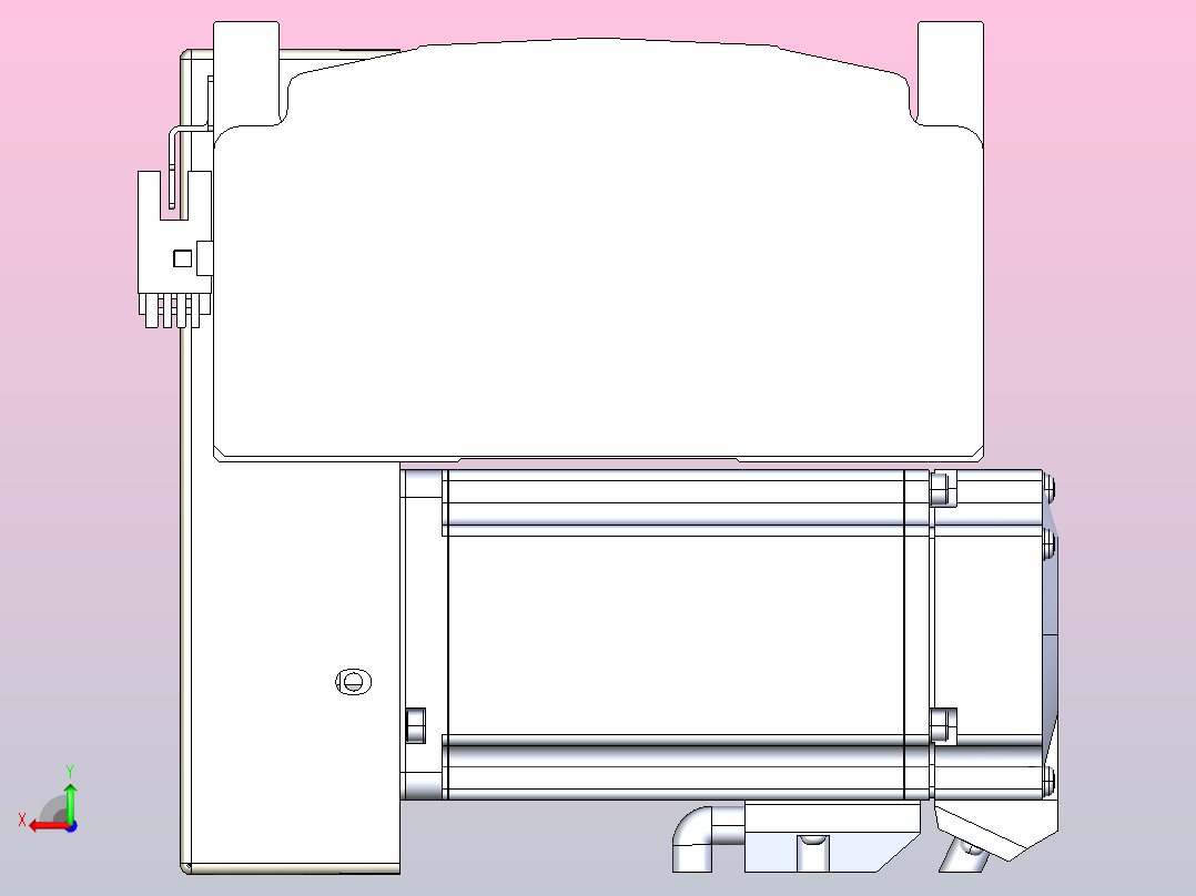 皮带直线轴半封闭可选导轨TPA-HNB-140D-120-L650-RP-Y-P40-N3后视图