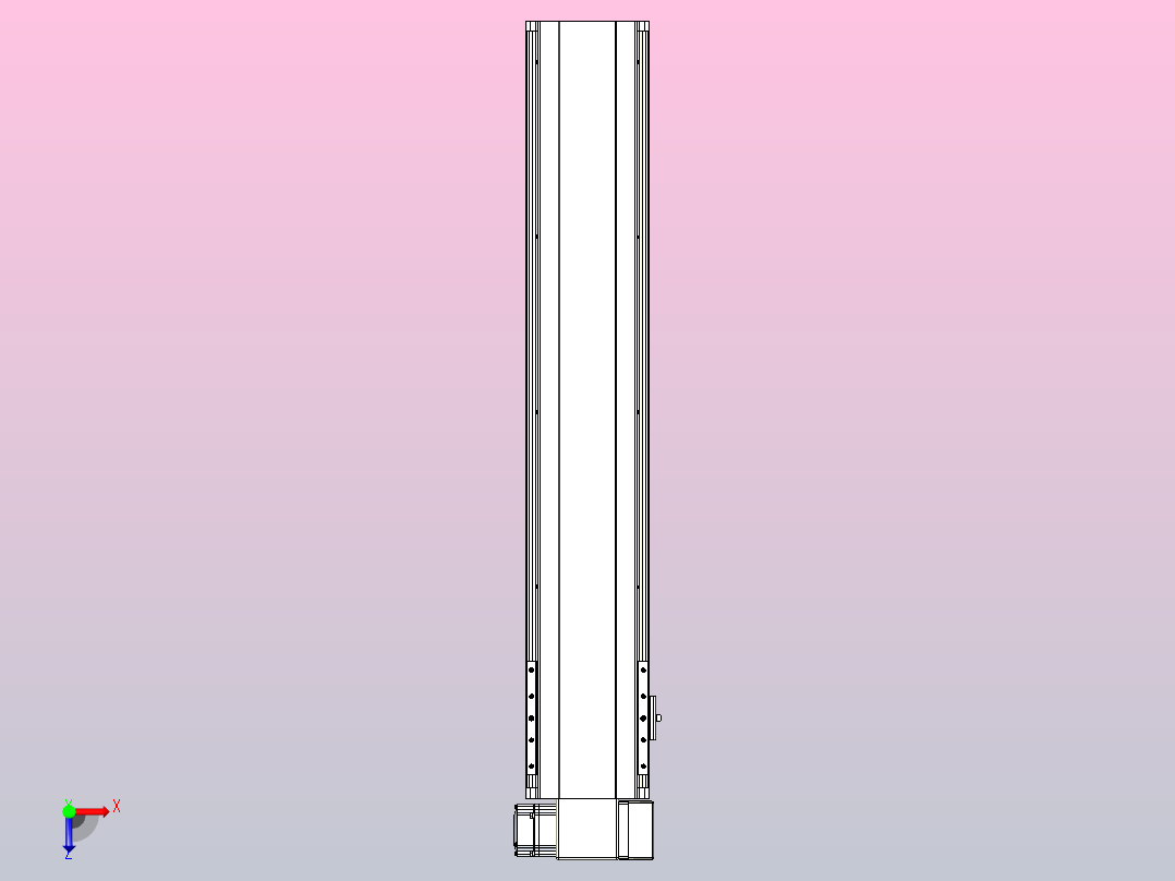 皮带直线轴半封闭可选导轨TPA-HNB-140D-120-L650-RP-Y-P40-N3俯视图