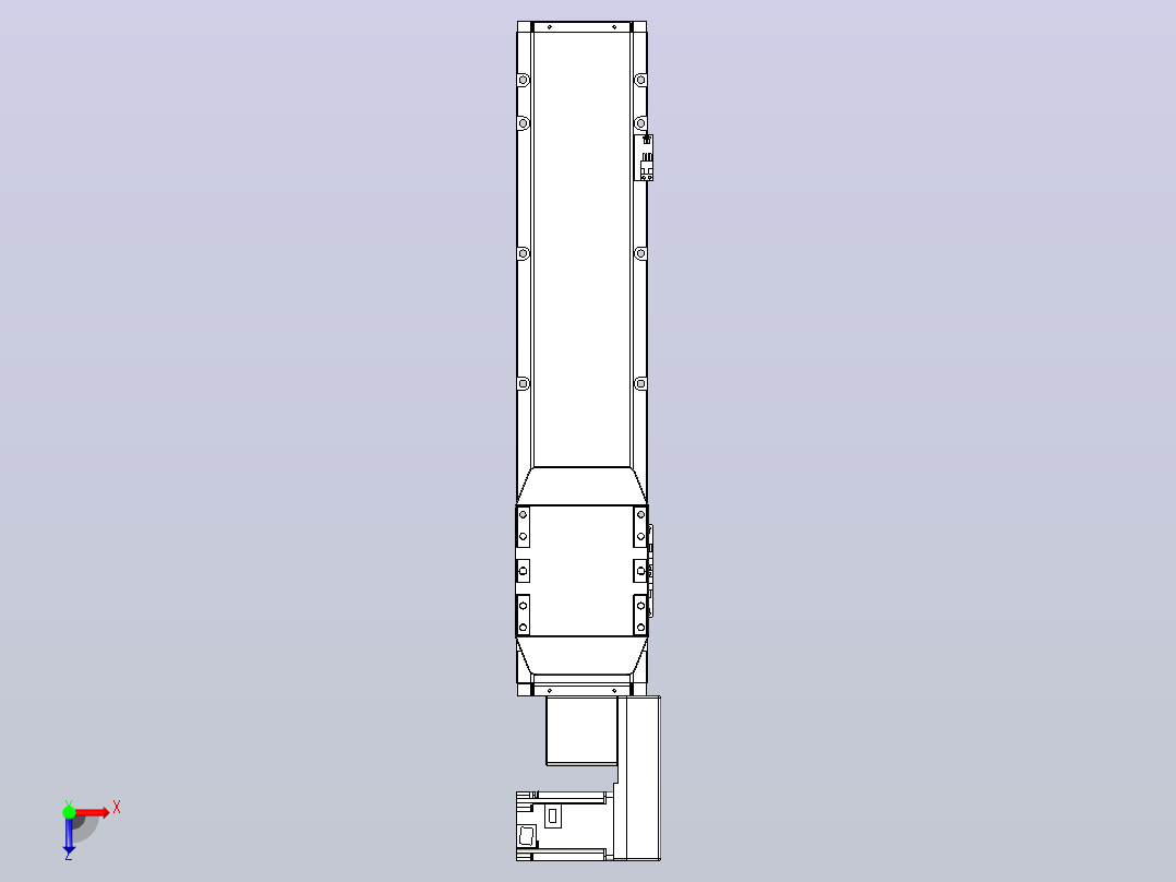 机器人皮带驱动直线轴TPA-GCB-150-P80-L450-QR-M75-N3俯视图