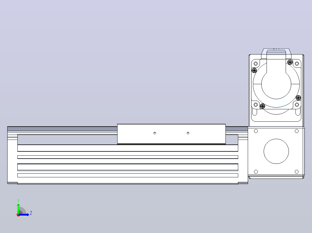皮带直线轴半封闭可选导轨TPA-HNB-120D-110-L50-RU-Y-P40-N3左视图
