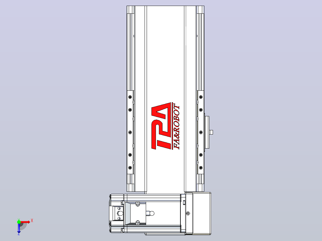 皮带直线轴半封闭可选导轨TPA-HNB-120D-110-L50-RU-Y-P40-N3俯视图