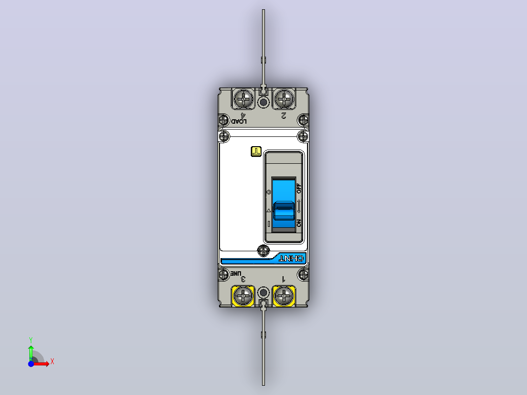 NXM-63S 2P塑料外壳式断路器三维模型202209前视图