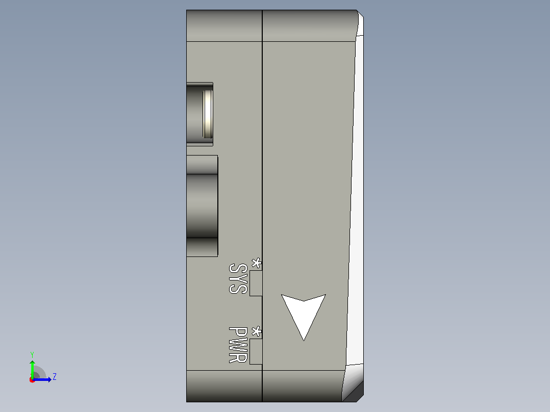 CUAV RM3100指南针的高质量3D模型。左视图