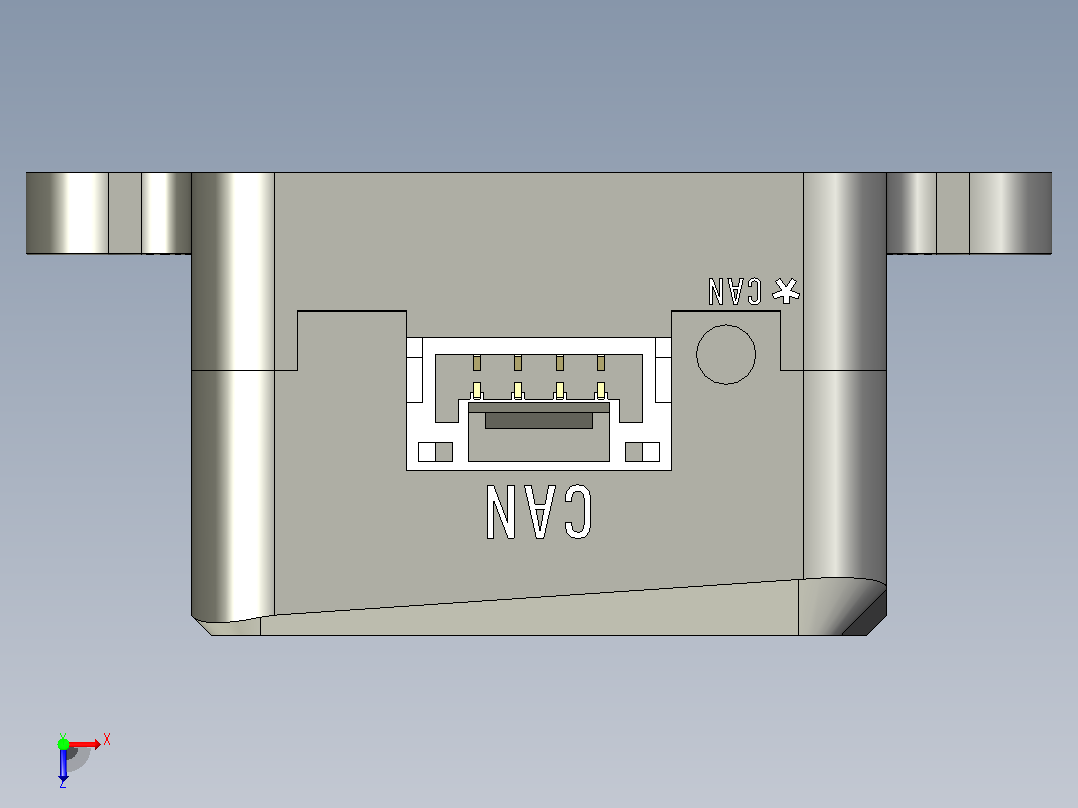 CUAV RM3100指南针的高质量3D模型。俯视图