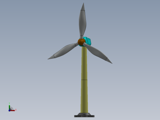 solidworks中的风力发电机前视缩略图