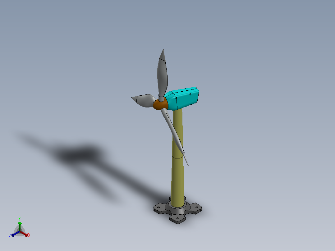 solidworks中的风力发电机正等轴测图