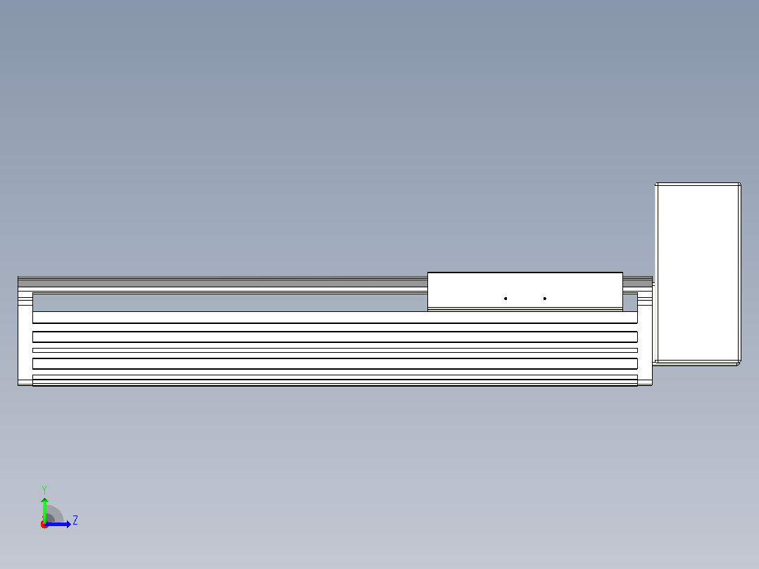 皮带直线轴半封闭可选导轨TPA-HNB-202D-140-L300-LU-Y-P75-N3左视图